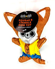 Thrills  Chills Crinkle  Squeaker Halloween Werewolf Flattie Small Dog Toy