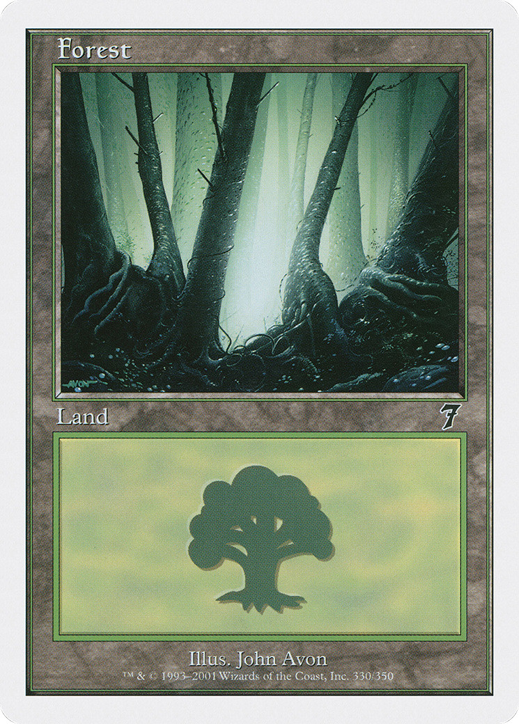 Forest (330) #330 (Damaged) 7th Edition 7ED Magic MTG