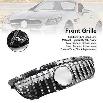 Chrome Front Radiator Grill Grille Fit Mercedes SLK-Class R172 SLK55 11-2016