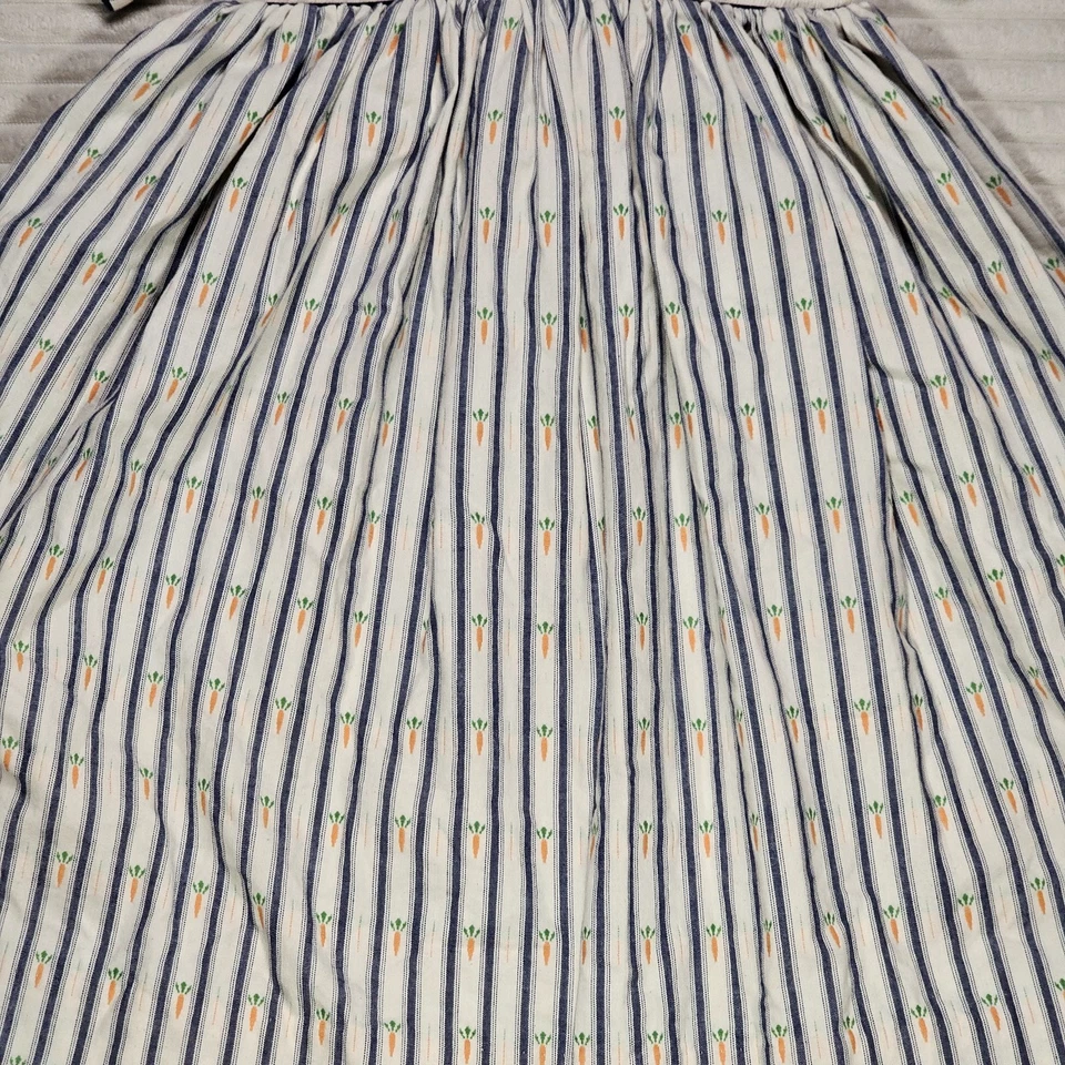 Strasburg Easter Dress Size 5 Youth White Blue Striped Carrots Bunny Smocked VTG - Image 4 of 4