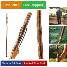 Rustic Wood Walking Stick, Ironwood, Traditional Style Handle, for Men  Wome...