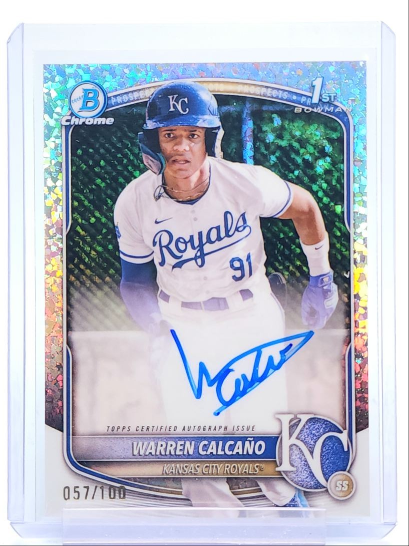 WARREN CALCANO 2025 BOWMAN CHROME 1ST AUTOGRAPH MINI DIAMOND AUTO /100 Q5876
