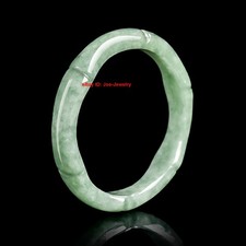 Natural Green Jade Grade A Jadeite 4mm Handmade Bamboo Ring Band Size 7-8-9