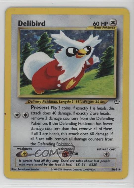 Delibird Holo Pokemon Neo Revelation #5 2001