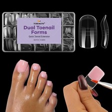 300 Pcs Toe Nail Forms for Poly Extension Gel, Toenail Dual Forms Reusable Fu...