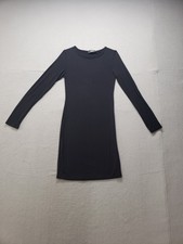 Lulus Women Bodycon Dress M Black Long Sleeve Round Neck Elegant Evening Party