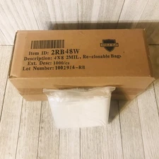 400 4" X 8" 2 Mil White Block Clear Zipper Lock Bags Plastic Reclosable Bags