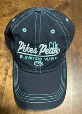 Pikes Peak Colorado-14,110 Ft-Blue/White Adjustable Hat/Cap