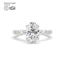 Oval Diamond Engagement Ring Platinum Labgrown 2.85 Ct Solitaire