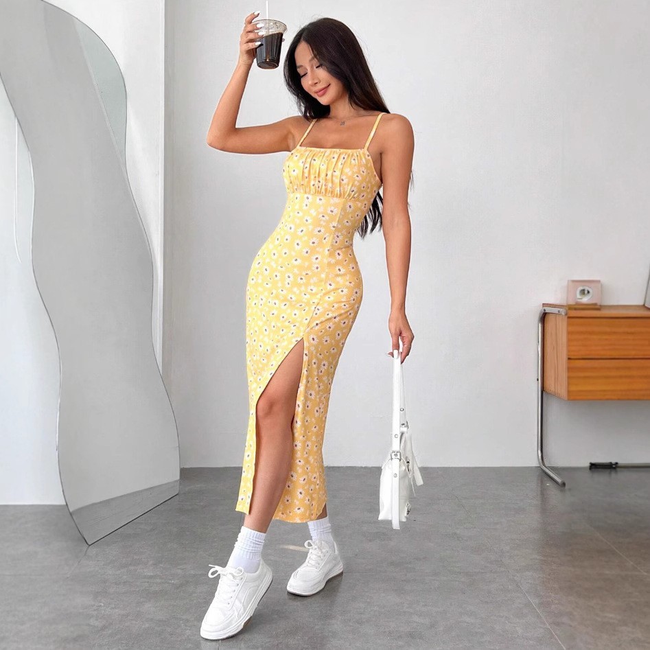 midi summer dress bodycon Green Ruffle Midi Dress