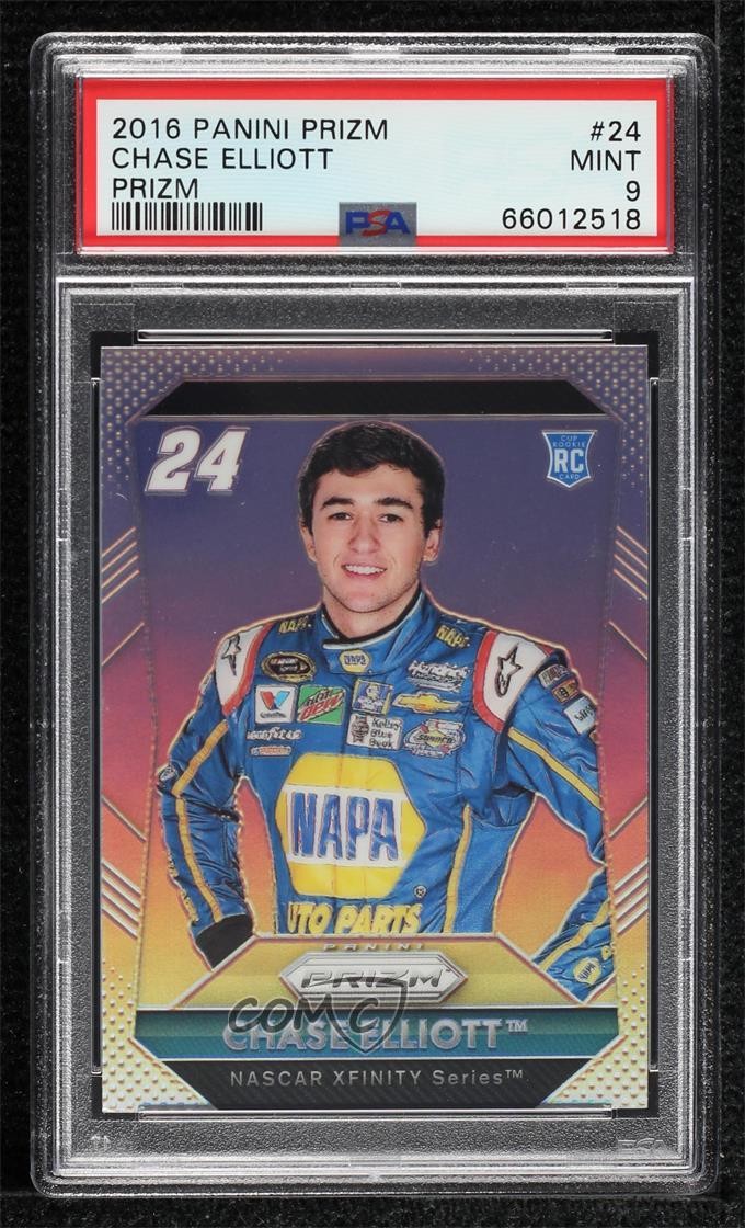2016 Panini Prizm NASCAR Silver Chase Elliott #24 PSA 9 MINT Rookie RC 0hj7