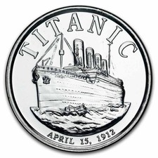 1 oz Silver Round - Titanic 86.41 per troy oz