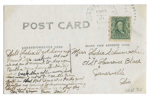 Postal de Johnson Creek, Wi Wisconsin 1908 RPPC, escena callejera de Watertown - Imagen 2 de 2