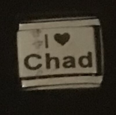 I Heart Love Chad Laser Italian Charm Link 9MM K18