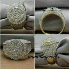 14K 2-Tone Gold Over 4CT Round Lab-Created Diamond Men's Engagement Wedding Ring