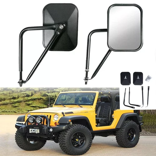 For Jeep Wrangler CJ YJ TJ JK JL &Gladiator Door Off Side View Adventure Mirrors