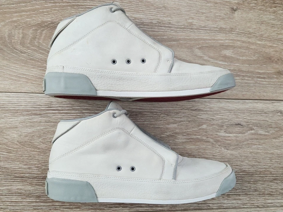 耐克 AIR JORDAN CAMPUS CHUKKA 皮革浅骨灰色男式运动鞋 9 罕见 — 第 2/4 张图片