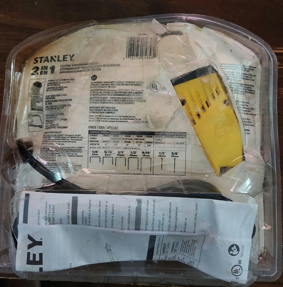 STANLEY 2 IN 1 ELECTRIC STAPLER BRAD NAILER NAIL GUN TRE550Z ADJUSTABLE