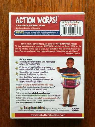 Baby Bumblebee Action Words Volume 2 DVD New Sealed Region All ...