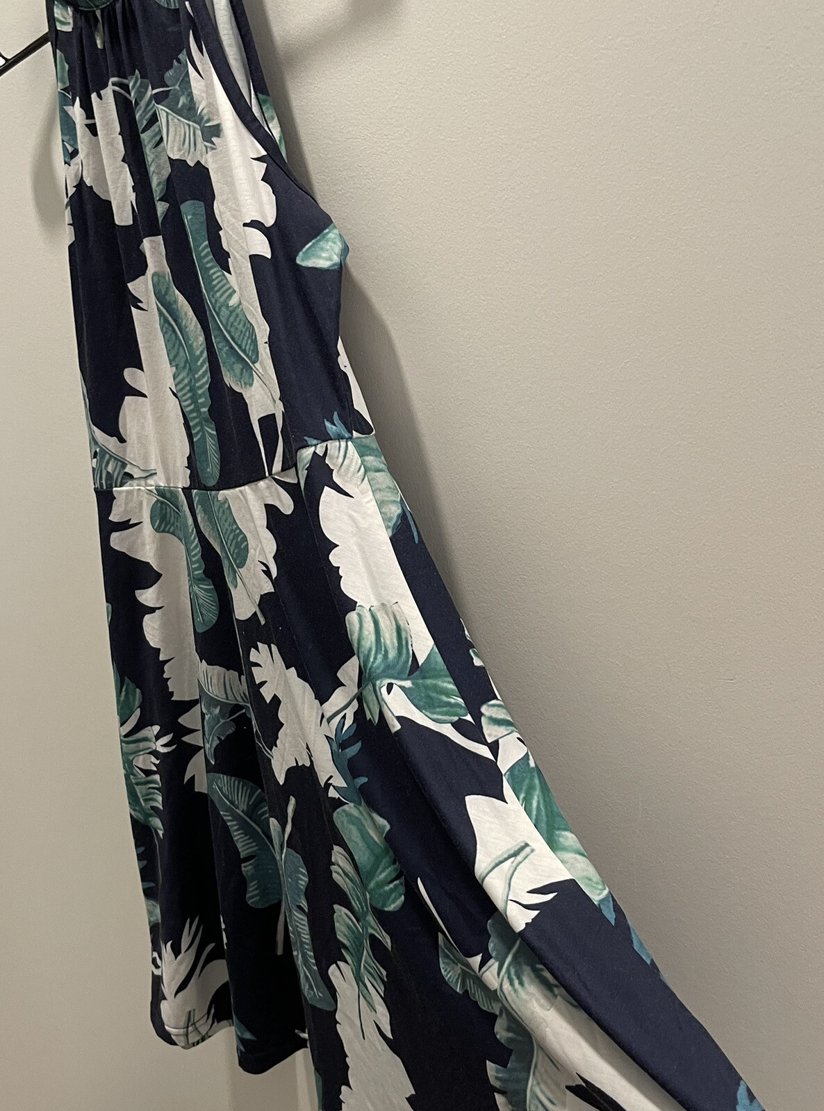 Ouges Dress Floral Blue Green White Halter Tie Sl… - image 5