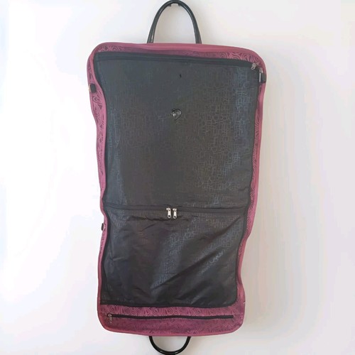 Diane Von Furstenberg Garment Bag Pink Heart w/Black Patent Leather 24 X 20 - Picture 23 of 24