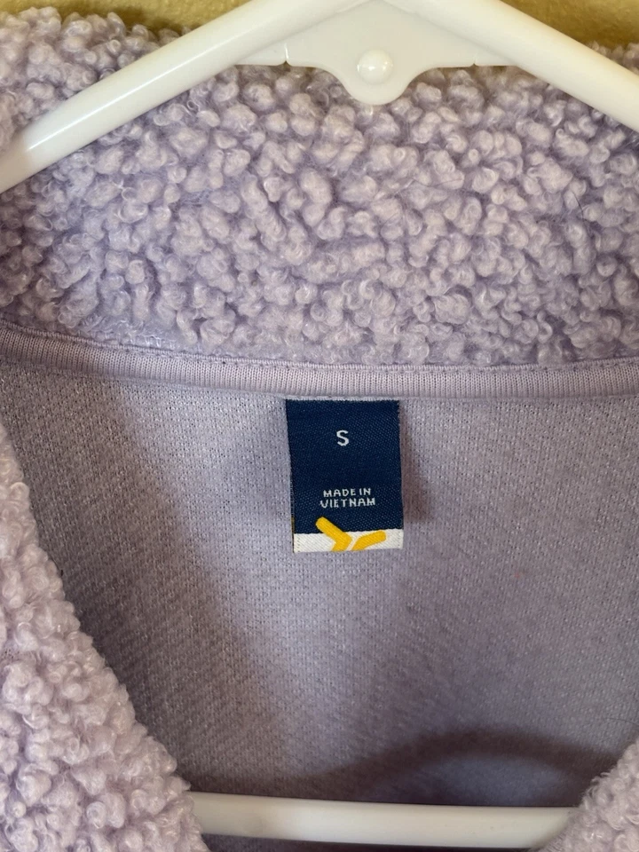 Pullover para mujer Old Navy Sherpa cuarto cremallera lila talla S Foto 2 de 4