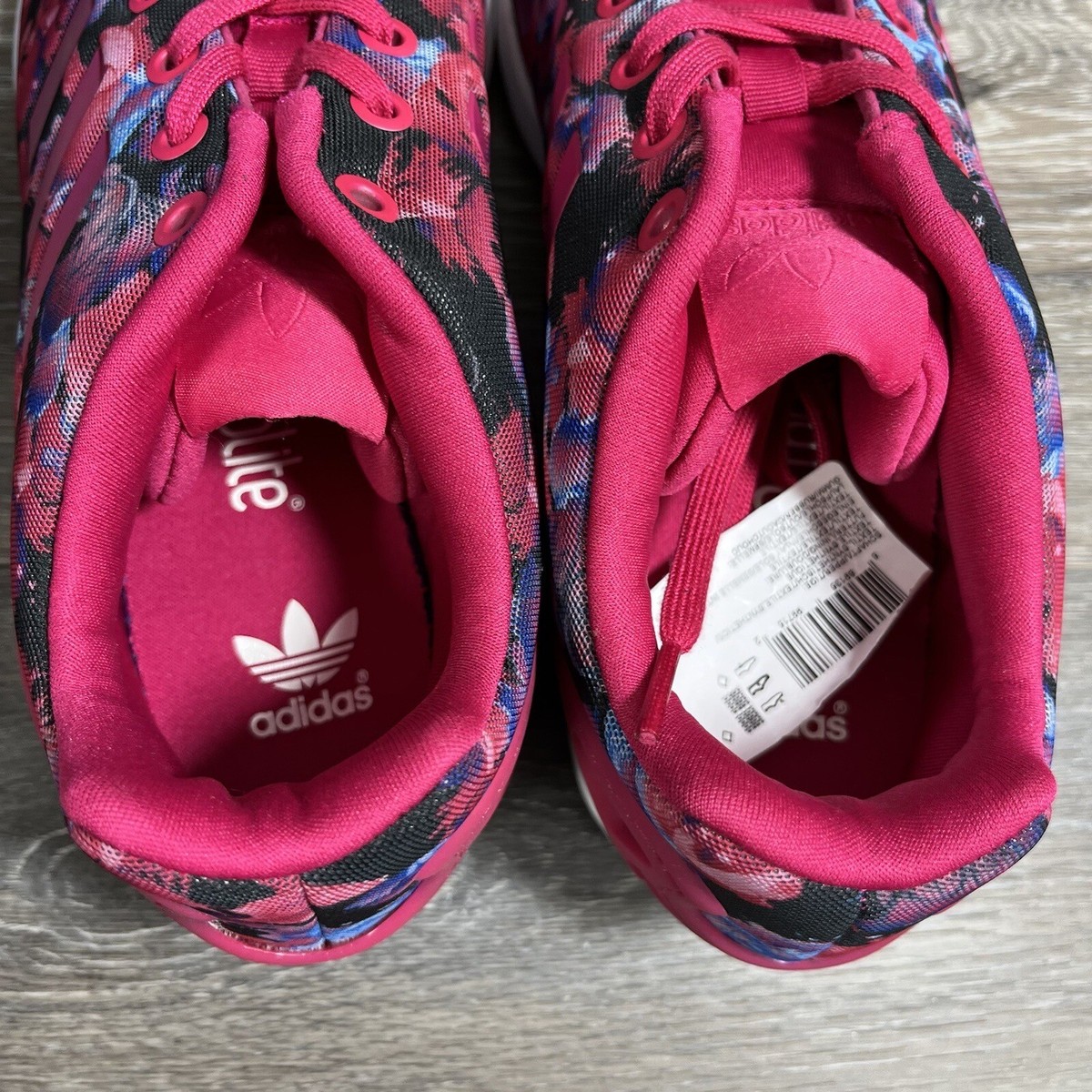 Adidas Womens ZX Flux J BB2878 Bold Pink Lace Up Low Top