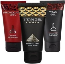 ⭐️⭐️⭐️⭐️⭐️ Titan Gold Gel GOLD + BLACK + PROVOCATIVE 3x50 ml  Penisvergrösserung