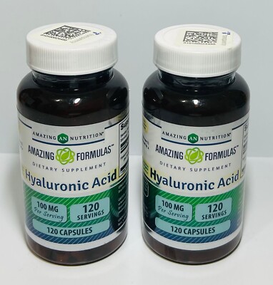 HYALURONIC ACID 100MG 240 CAPSULES 2 PACK SKIN HYDRATION JOINT SUPPORT