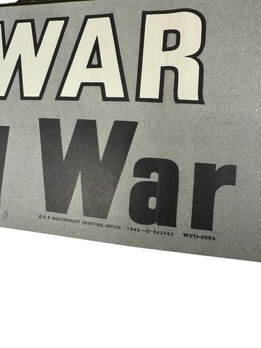ORIGINAL 1943 28 x 20 WWII Back the Attack Buy War Bonds Poster 3rd War Loan - Picture 2 of 7