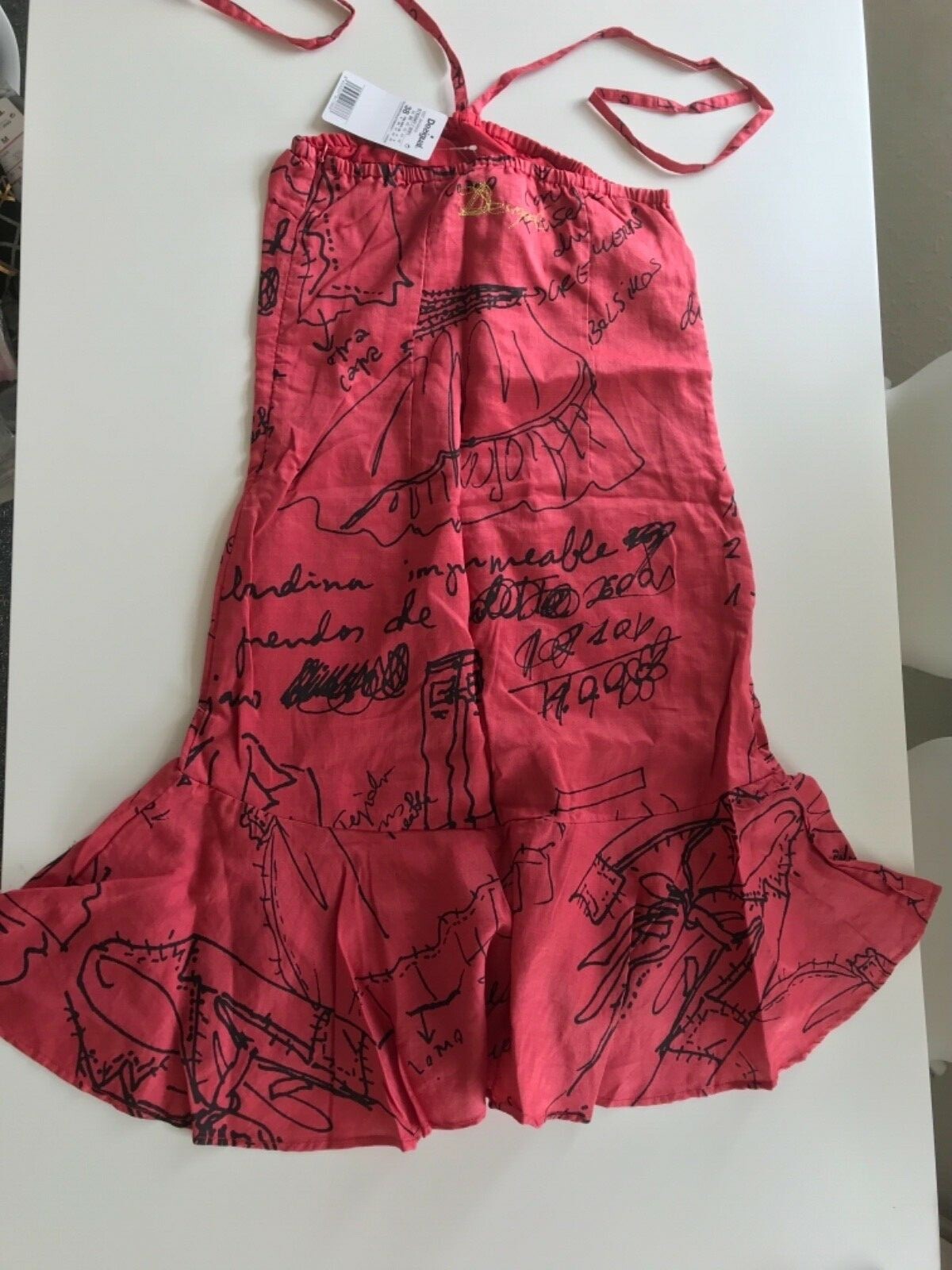 Striking Desigual Graphic Halter Neck Cotton Sun Dress, 40(28” to 36” Bust),NWT image 6