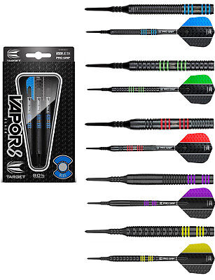 Target Vapor8 80% Tungsten Soft Tip Darts - Black - Ringed - Choose 18g or 19g