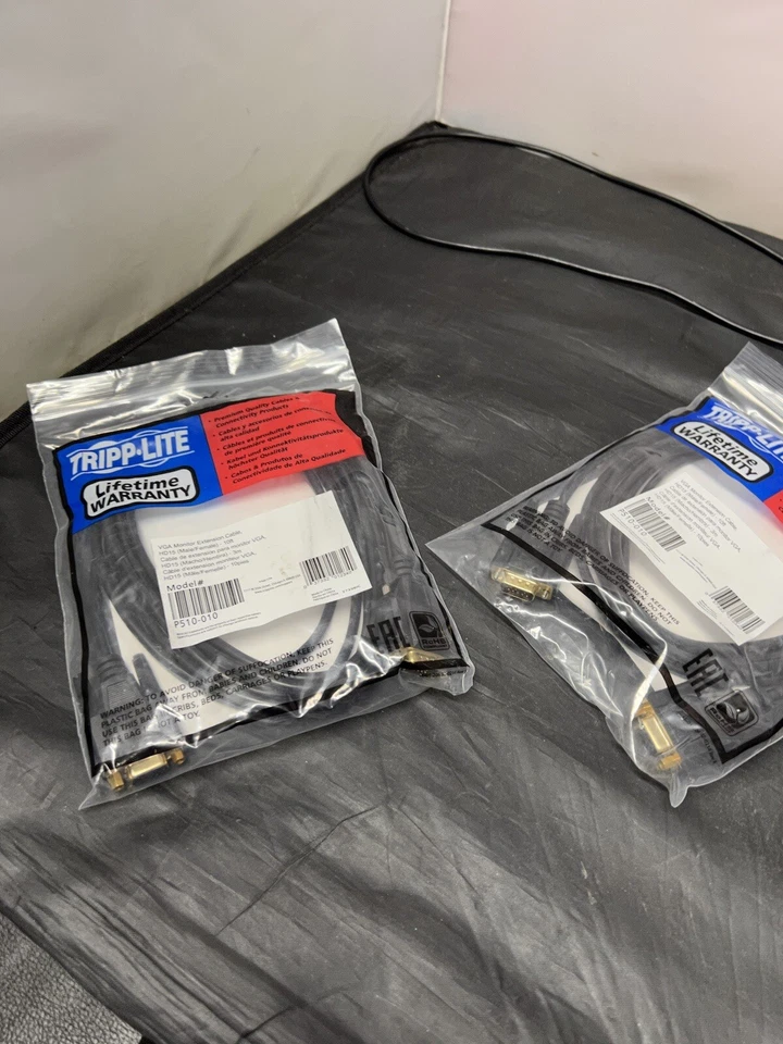 Lot 10 TRIPP-LITE VGA MONITOR EXTENSION CABLE, HD15 MALE/FEMALE - 10FT P510-010 - Image 4 of 4