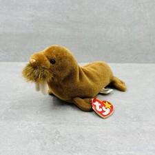 Vintage TY Beanie Baby Paul the Walrus 7" Plush Toy Stuffed Animal w/ ALL TAGS 