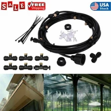 Misting Cooling System Garden Lawn Air Cooler Patio Water Nozzles Sprinkler 20FT