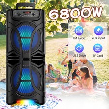 6800W Portable Dual 8 Bluetooth Speaker Subwoofer Heavy Bass Stereo Sound Party