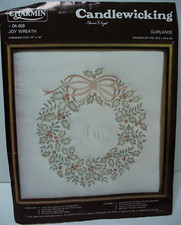 JANLYNN CHARMIN Candlewicking "Joy Wreath" 04-458 Finished Size 14"x14"