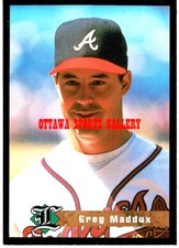 1996 LEGENDS GREG MADDUX ATLANTA BRAVES GOLD FOIL CARD (14V10)