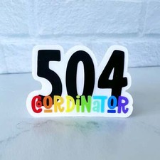 504 Coordinator Clear Sticker