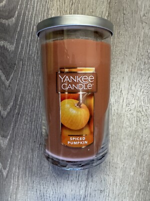 Yankee Candle 12oz Single Wick Pillar. Spiced Pumpkin Scent 