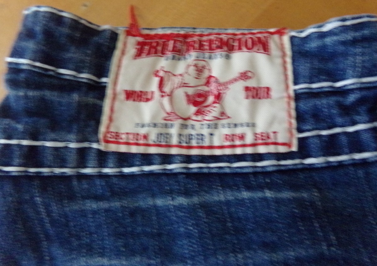 True Religion JOEY SUPER T Thick Stitch Size 29 Stonewash STR Leg