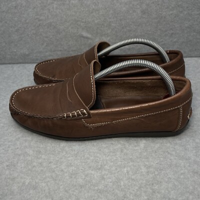 Florsheim Mens Brown Leather Penny Loafers Moc Toe Dress Shoes 9.5 D 76323 Berkley Moc Toe Penny Loafer Men main image 2