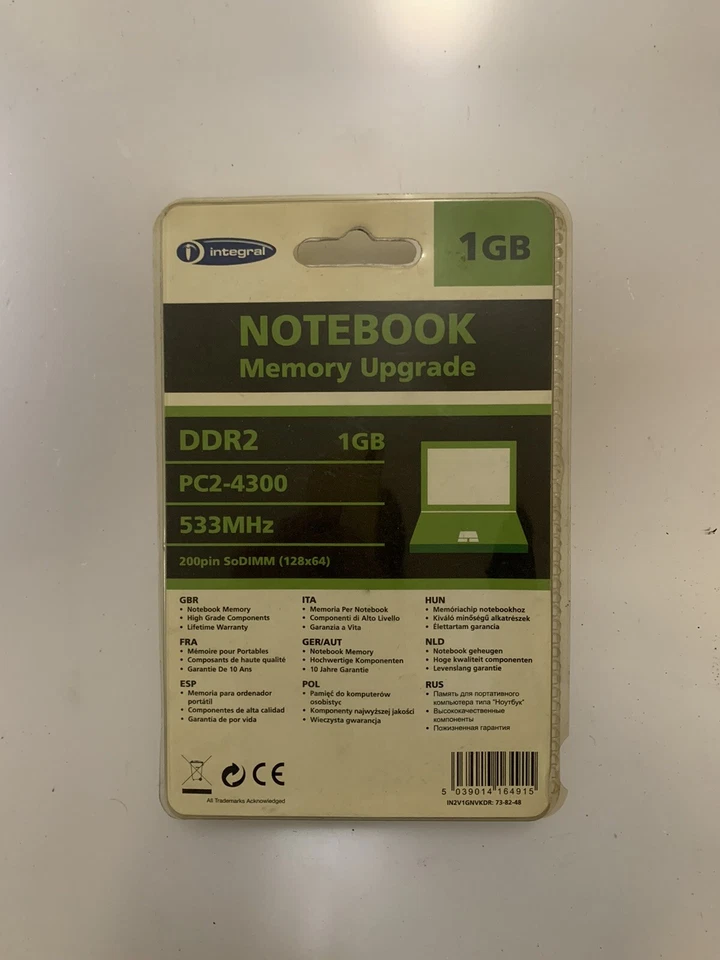 Integral Notebook Memory Upgrade 1GB PC2-4300 533 MHz 5039014164915 - Image 2 of 4