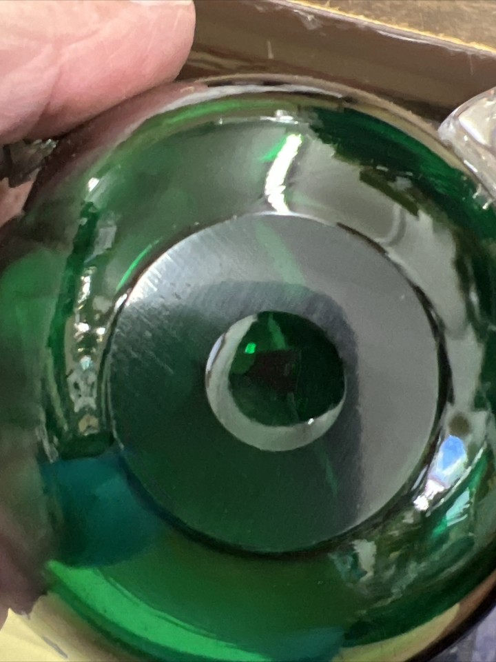 Vintage Forest Green and Clear Glass Punch Bowl Replacement Ladle eBay