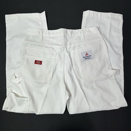 Dickies Benjamin Moore Painters Pants White Mens 34X34 Industrial Wear RARE NWOT