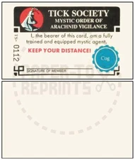 TICK SOCIETY MEMBERSHIP CARD - VINTAGE REPRINT