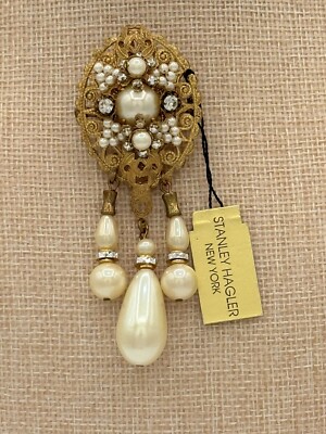 Stanley Hagley Brooch NWT Mint. Haskell Style. Estate High End Fillagree