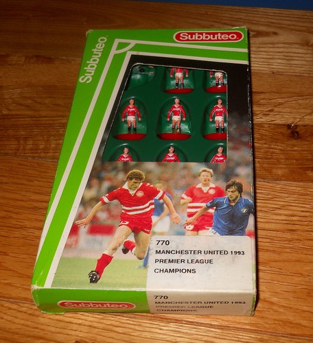 Vintage Complet Subbuteo LW Léger Réf 771 Manchester United 2Nd Noir