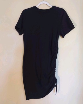 Universal Thread Dress Womens Black Small 100% Cotton Sinched Bottom Short Slv