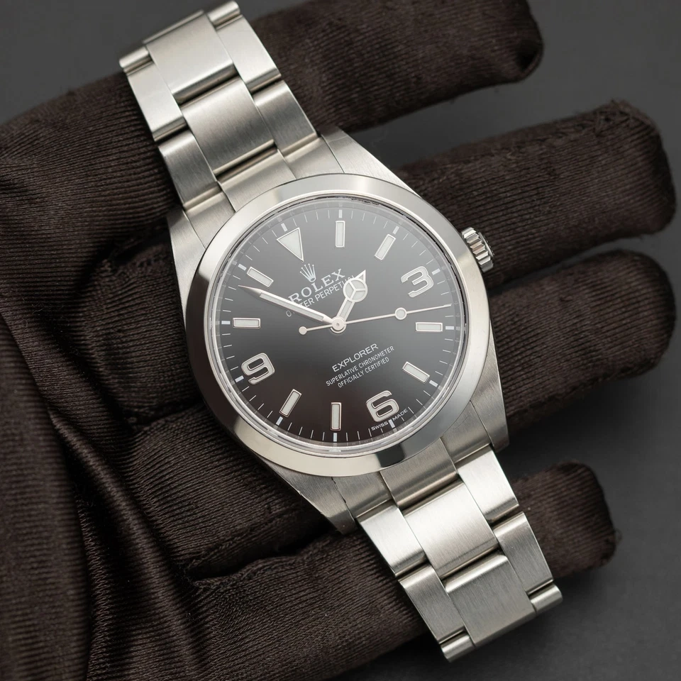 Rolex Explorer 214270 39Mm Edelstahl Oyster Uhr Schwarzes Zifferblatt - Bild 2 von 4